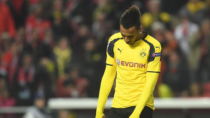 Dortmunds Pierre-Emerick Aubameyang konnte den Elfmeter gegen Benfica Lissabon nicht verwandeln.