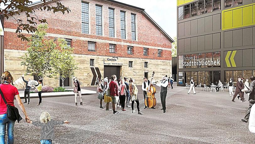 Ein neuer Gasteig in Sendling: So soll das Interims-Gelände aussehen.