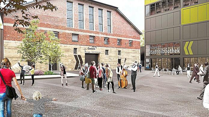 Ein neuer Gasteig in Sendling: So soll das Interims-Gelände aussehen.