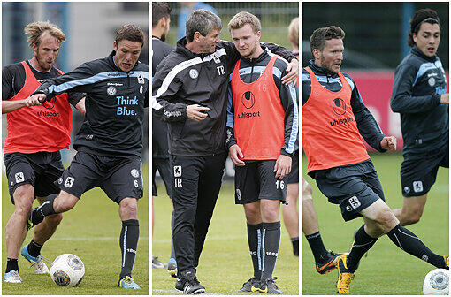 Training an der Grünwalder: Friedhelm Funkel bei der Einheit mit dem TSV 1860. Die Bilder