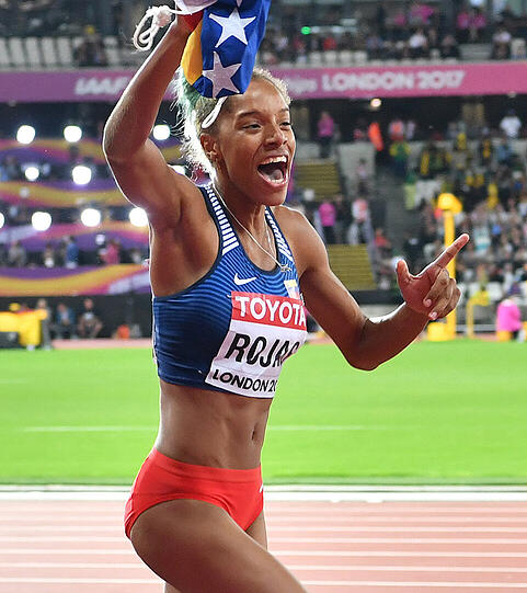 Yulimar Rojas aus Venezuela gewann Gold im Dreisprung.