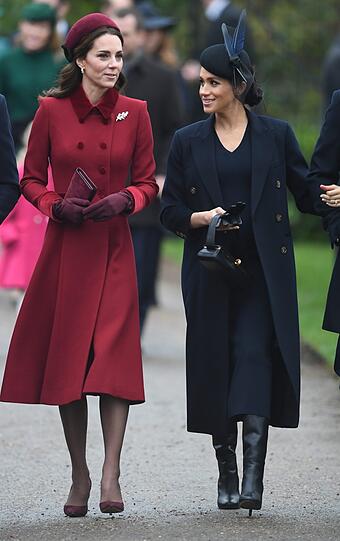 Kate und Meghan vor dem Weihnachtsgottesdienst 2018 in Sandringham.