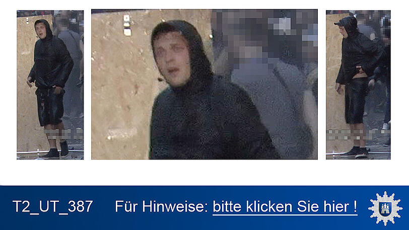 Nach diesen Personen wird öffentlich gefahndet. Die Polizei in Hamburg wird erreicht unter 040/4286-76543.