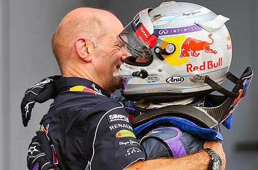 Newey: Der Brite Adrian Newey (l.) baut seit Jahren die schnellsten Formel-1-Autos. Er ist das Superhirn und Vettel der Super-Champion.