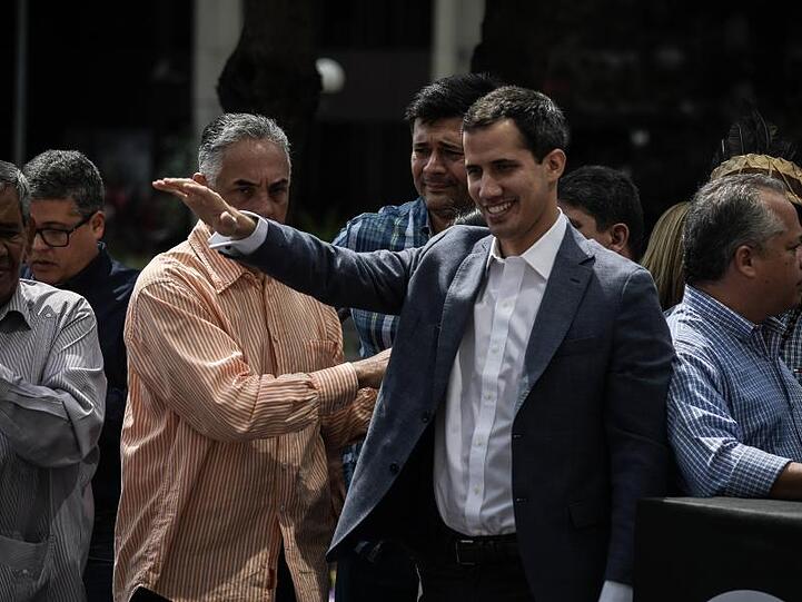 Juan Guaidó, Parlamentspräsident in Venezuela, während einer Demonstration in Caracas.