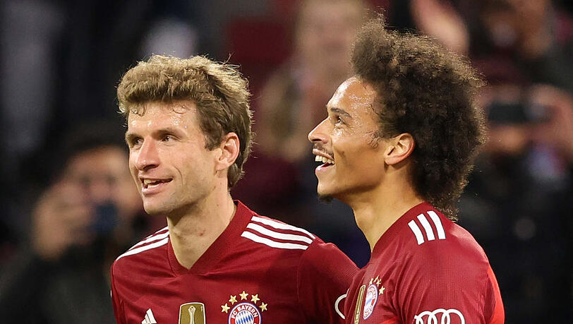 Offensivgiganten: Thomas Müller und Leroy Sané (r.). Offensivgiganten: Thomas Müller und Leroy Sané (r.).