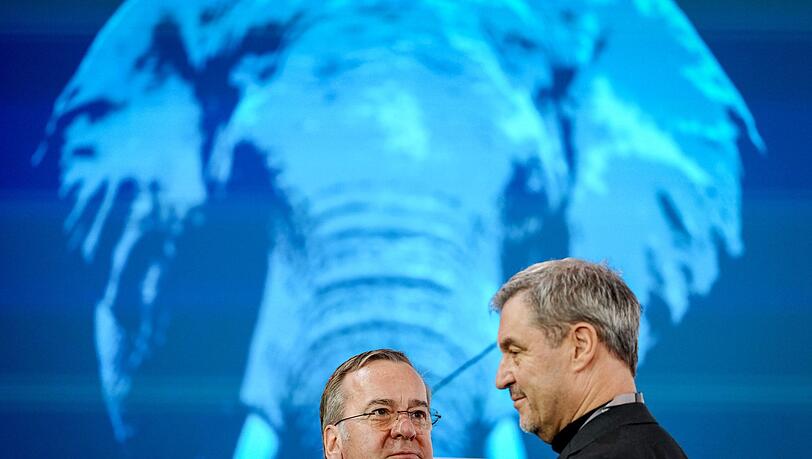 CSU-Chef Markus S&ouml;der und Verteidigungsminister Boris Pistorius (SPD) im Februar bei der M&uuml;nchner Sicherheitskonferenz. (Archivbild)
