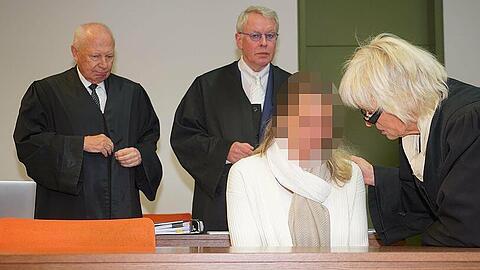 Die Angeklagte Melanie M. vor Gericht.