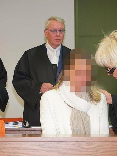Die Angeklagte Melanie M. vor Gericht.