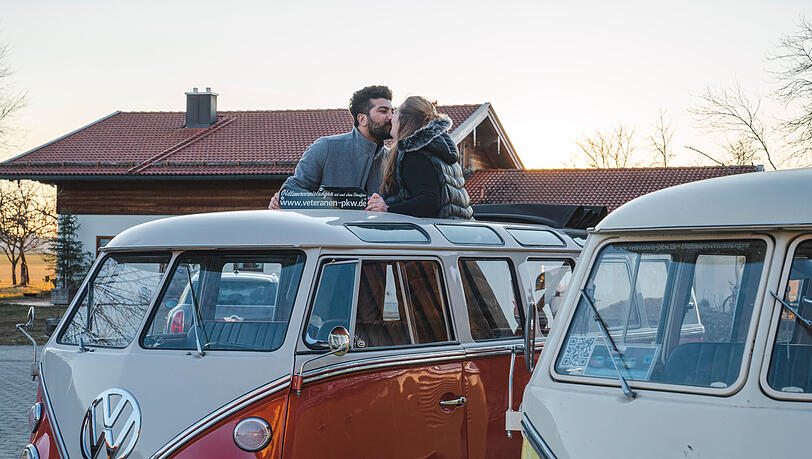 Der VW Bulli hatte es unserem verliebten Paar Melissa und Ali angetan.