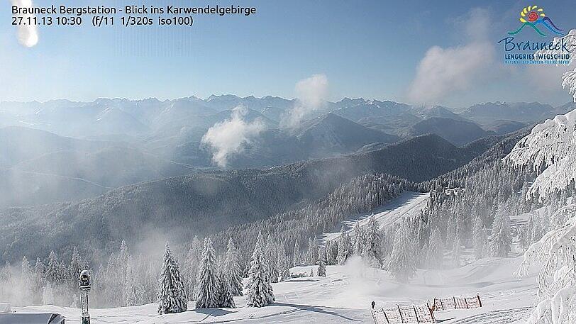 Skifahrers Traum: Das Webcam-Bild vom Brauneck vom Mittwoch Vormittag.