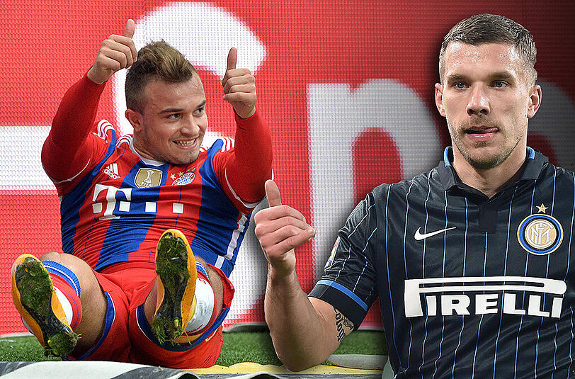 Künftig Teamkameraden bei Inter Mailand: Xherdan Shaqiri und Lukas Podolski.