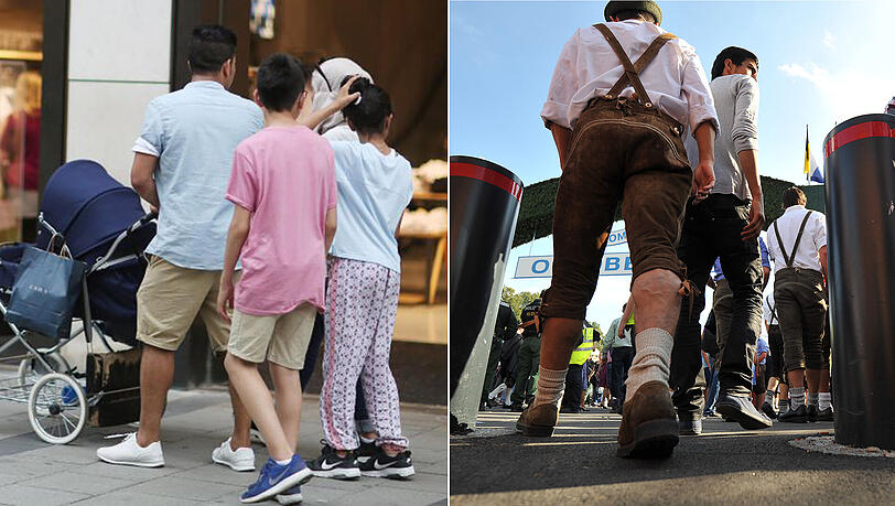Während die Theresienwiese bereits seit Jahren von Pollern geschützt sind, ist die Fußgängerzone in der Kaufingerstraße von vielen Seiten befahrbar.