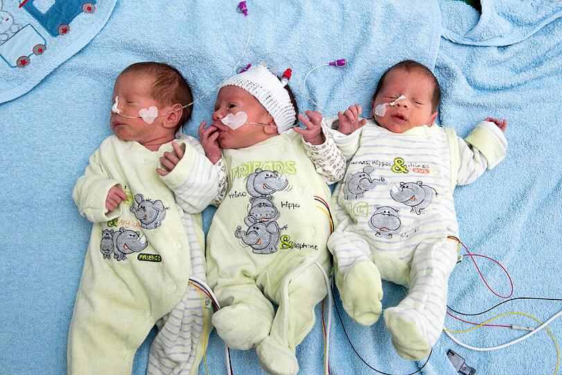 Leichtgewichte: Damin, Isah und Davud kurz nach ihrer Geburt.