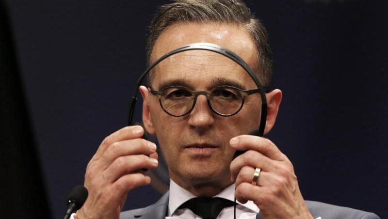 Außenminister Heiko Maas am Samstag bei einer Pressekonferenz mit seinem türkischen Amtskollegen Cavusoglu.