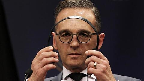 Außenminister Heiko Maas am Samstag bei einer Pressekonferenz mit seinem türkischen Amtskollegen Cavusoglu.
