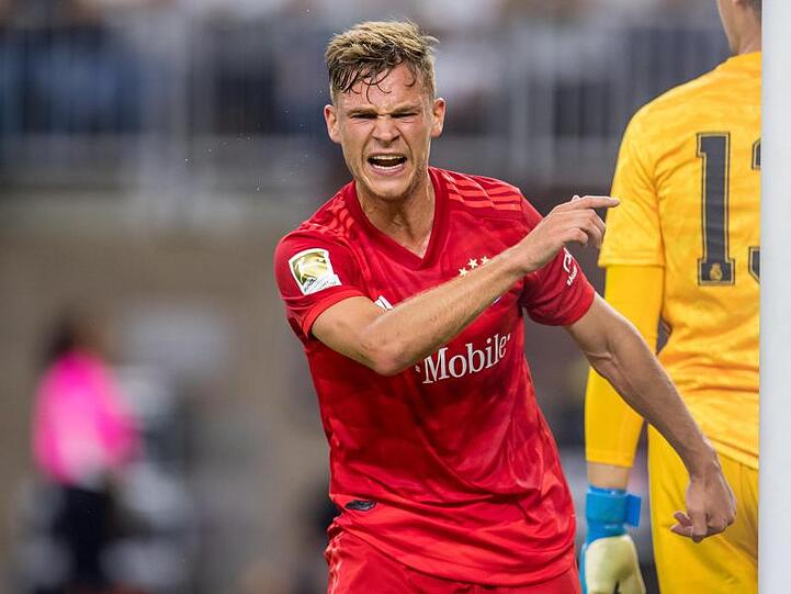 Bayern Münchens Joshua Kimmich reagiert. Foto: Trask Smith/CSM via ZUMA Wire