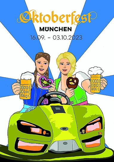 Wie sieht das Oktoberfest-Plakat 2023 aus? 45 Motive stehen zur Auswahl.