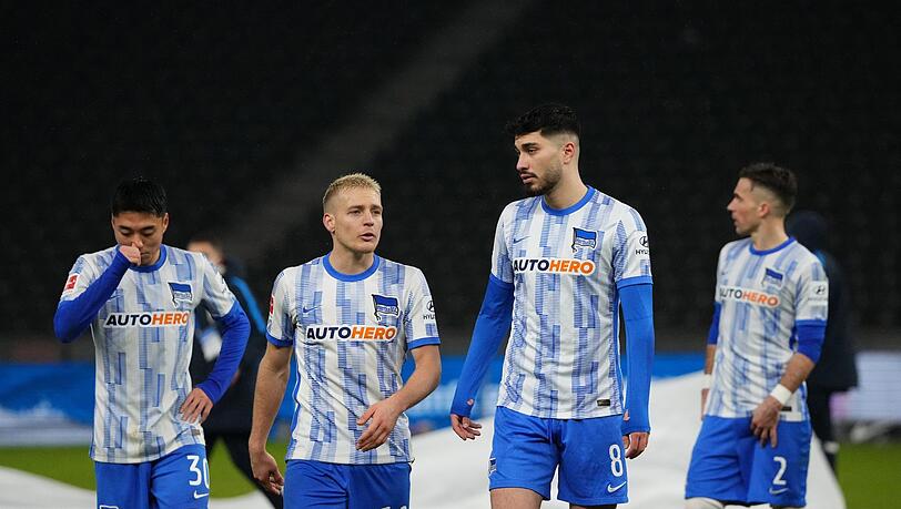 Die Hertha-Spieler waren nach dem Schlusspfiff enttäuscht.