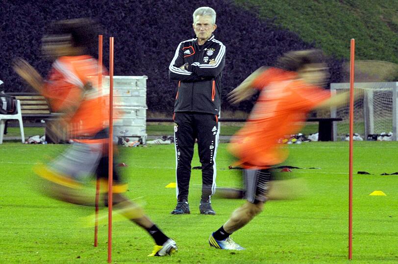Die Bayern beim Abendtraining.