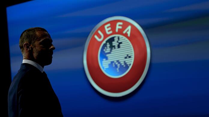 Uefa-Präsident Aleksander Ceferin während einer Pressekonferenz. (Archivbild)