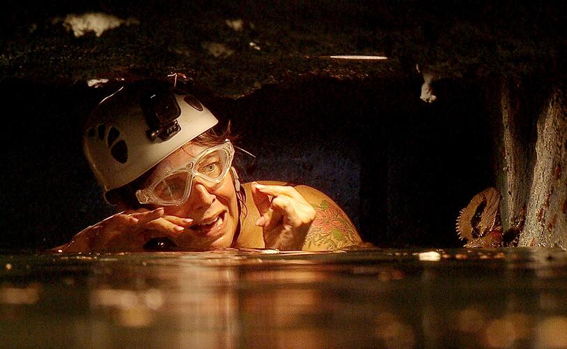 Danni Büchner erging es nicht besser: Sie musste in einem überfluteten Tunnel nach Sternen suchen.