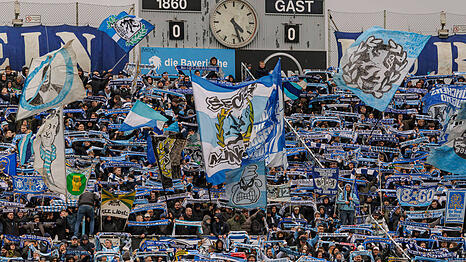 L&ouml;wen-Fans in der weiterhin un&uuml;berdachten Westkurve.