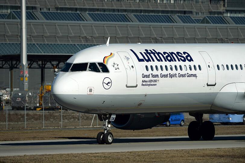 ...in diesem Flugzueg kamen die Athleten in München an.