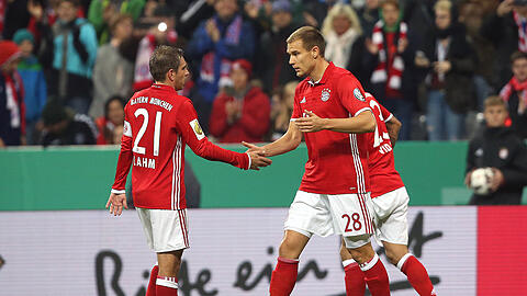 Ihre Wege trennen sich nun - zumindest bis zum Ende der Saison: Philipp Lahm (l.) und Holger Badstuber.