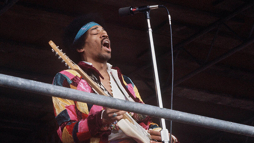 Jimi Hendrix live auf der Ostsee-Insel Fehmarn 1970.