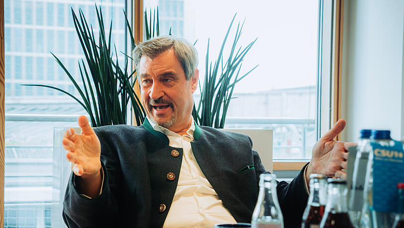 Markus Söder beim Interview mit der AZ in seinem CSU-Büro in der Parkstadt Schwabing. Markus Söder beim Interview mit der AZ in seinem CSU-Büro in der Parkstadt Schwabing.