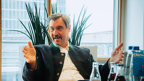 Markus Söder beim Interview mit der AZ in seinem CSU-Büro in der Parkstadt Schwabing.