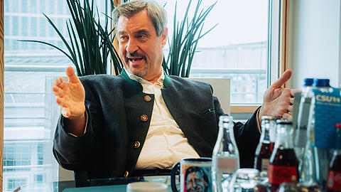 Markus Söder beim Interview mit der AZ in seinem CSU-Büro in der Parkstadt Schwabing.