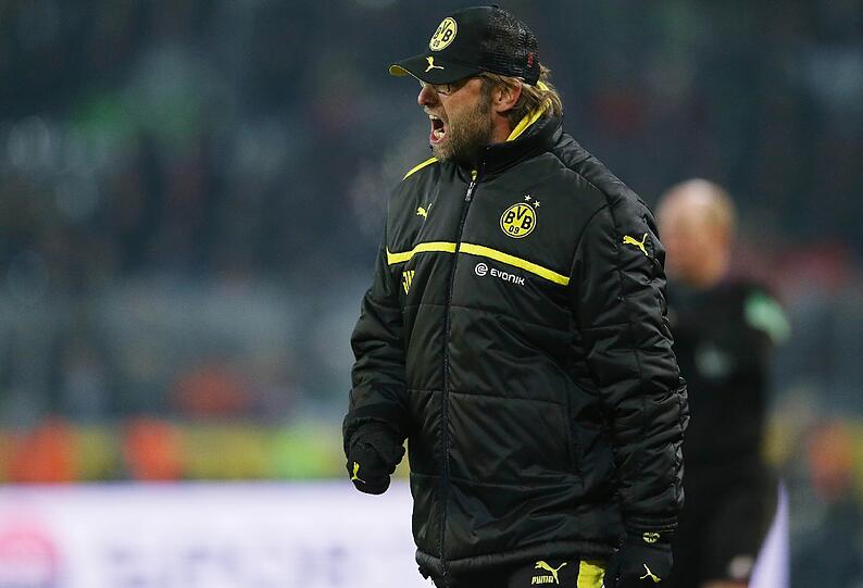 Jürgen Klopp in Rage beim Spiel gegen Wolfsburg.