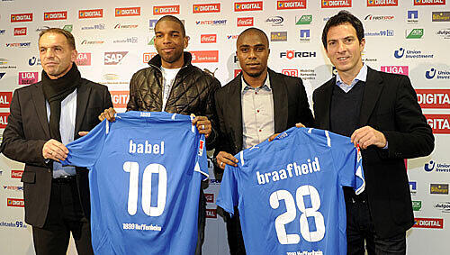 Edson Braafheid (r.) und Ryan Babel: Die beiden Neuzugänge bei 1899 Hoffenheim Edson Braafheid (r.) und Ryan Babel: Die beiden Neuzugänge bei 1899 Hoffenheim