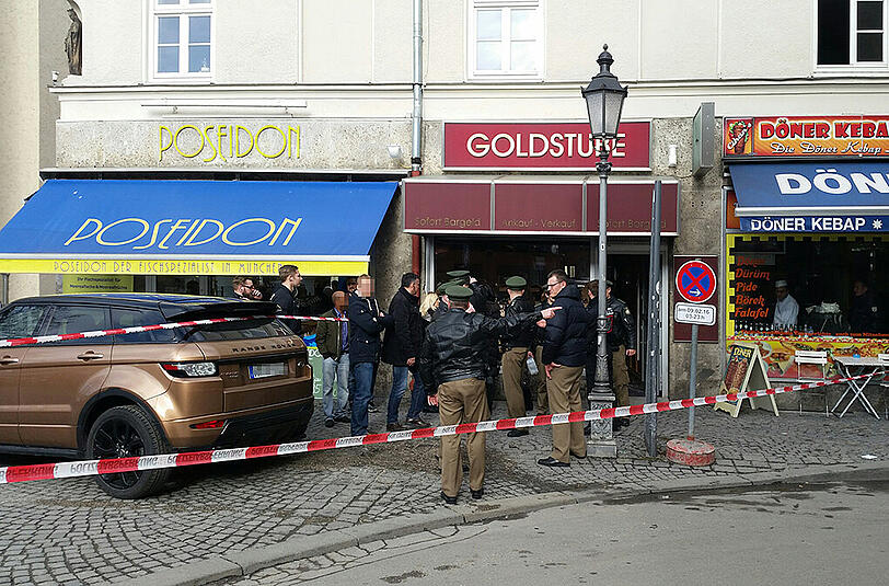 Der Juwelier "Goldstube" am Viktualienmarkt wurde am 29.01.2016 überfallen.