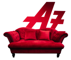Rotes Sofa freigestellt