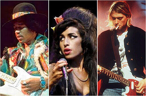 Jimmy Hendrix, Kurt Cobain, Amy Winehouse - viele weitere berühmte Musiker segneten früh das Zeitliche. Klicken Sie durch die AZ-Bilderstrecke.