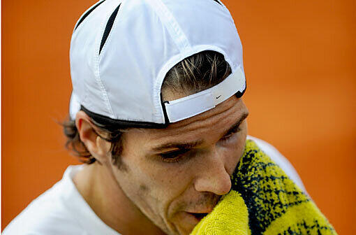 Tommy Haas während seines Viertelfinalspiels bei den French Open.