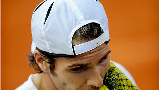 Tommy Haas während seines Viertelfinalspiels bei den French Open. Tommy Haas während seines Viertelfinalspiels bei den French Open.