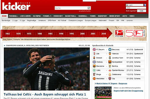"Bayern schnappt sich Platz 1", schreibt der Kicker