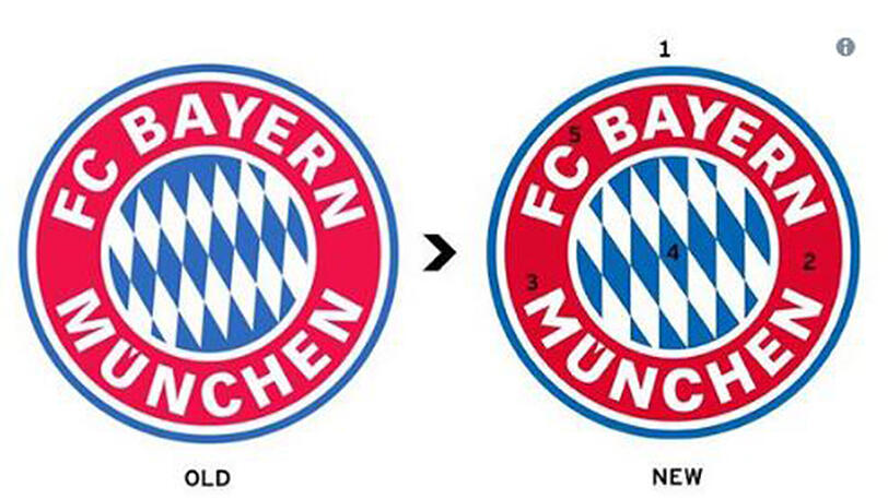 Altes und neues Bayern-Logo im Vergleich.