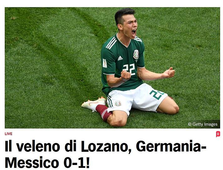 Beim italienischen "Corriere dello Sport" wird Torschütze Lozano kurzerhand als "Gift" bezeichnet.