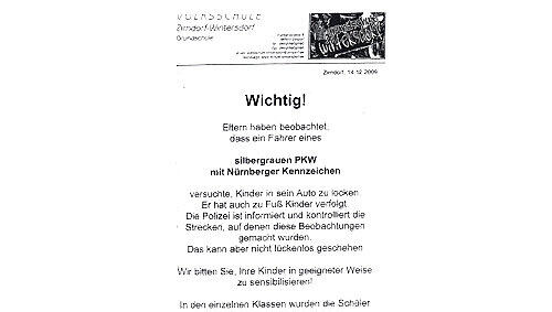 ...als Warnung an Schüler und Eltern verteilen. ...als Warnung an Schüler und Eltern verteilen.