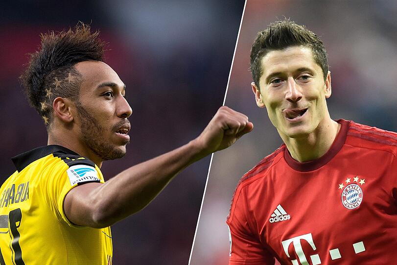 Top-Scorer: Das Torjäger-Duell zwischen Pierre-Emerick Aubameyang (l.) und Robert Lewandowski polarisiert die Bundesliga. In Führung: Lewy mit 23 Treffern vor Aube (22 Tore). In der Scorer-Statistik tauschen die beiden jedoch die Plätze. Dort führt der BVB-Profi mit 27 Scorerpunkten (22 Tore + 5 Assists) vor dem polnischen Nationalstürmer (26 Punkte; 23 Tore + 3 Assists).