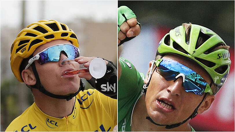 Chris Froome (links) und Marcel Kittel.