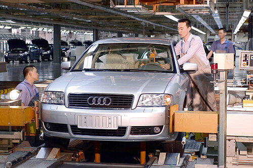 Audi-Produktion im Werk Changchun: Volkswagen ist der Marktführer in China &ndash; vor allem dank der schwarzen Audi-Staatskarossen.