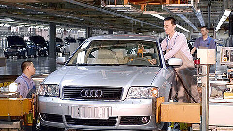 Audi-Produktion im Werk Changchun: Volkswagen ist der Marktführer in China &ndash; vor allem dank der schwarzen Audi-Staatskarossen.