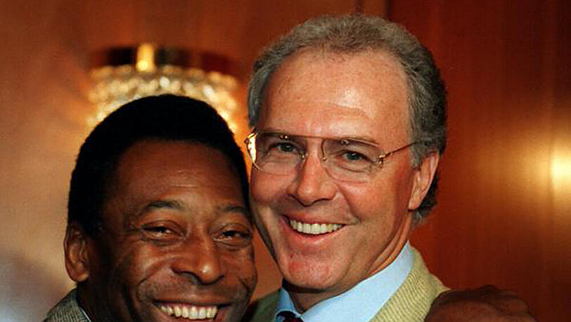 Pelé (l.) und Beckenbauer (r.) sind alte Freunde Pelé (l.) und Beckenbauer (r.) sind alte Freunde
