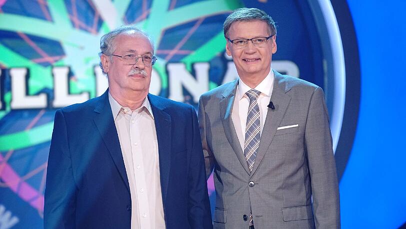 Kandidat Markus Schwedes und Moderator Günther Jauch Kandidat Markus Schwedes und Moderator Günther Jauch